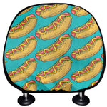 Drawing Hot Dog Pattern Print Car Headrest Covers