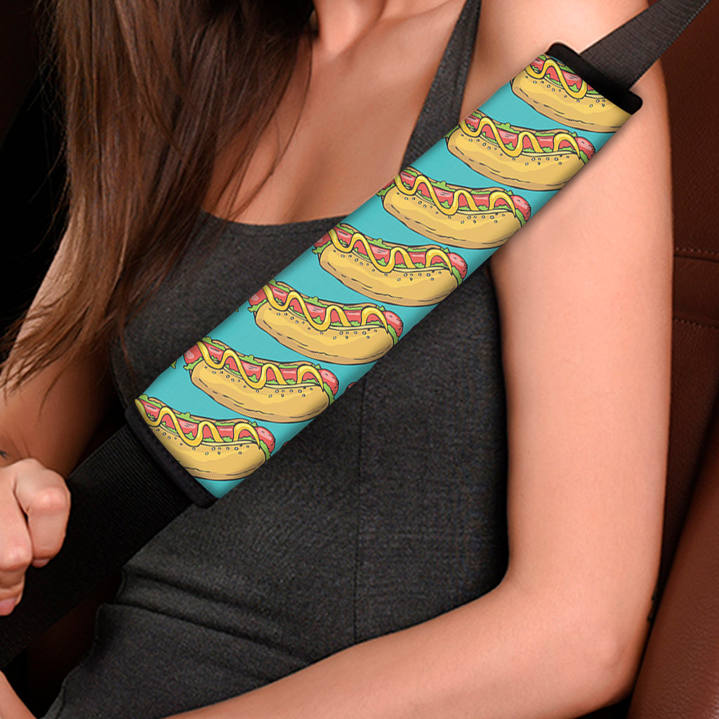 Drawing Hot Dog Pattern Print Car Seat Belt Covers