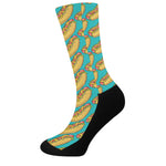 Drawing Hot Dog Pattern Print Crew Socks