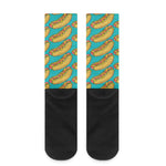 Drawing Hot Dog Pattern Print Crew Socks
