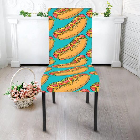 Drawing Hot Dog Pattern Print Dining Chair Slipcover