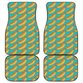 Drawing Hot Dog Pattern Print Front and Back Car Floor Mats