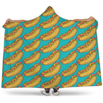 Drawing Hot Dog Pattern Print Hooded Blanket