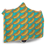 Drawing Hot Dog Pattern Print Hooded Blanket
