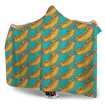 Drawing Hot Dog Pattern Print Hooded Blanket