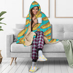 Drawing Hot Dog Pattern Print Hooded Blanket