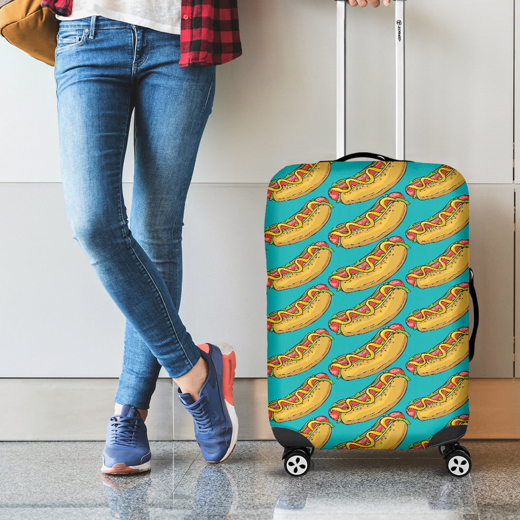 Drawing Hot Dog Pattern Print Luggage Cover