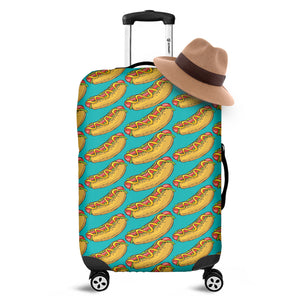Drawing Hot Dog Pattern Print Luggage Cover