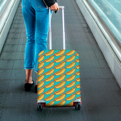 Drawing Hot Dog Pattern Print Luggage Cover