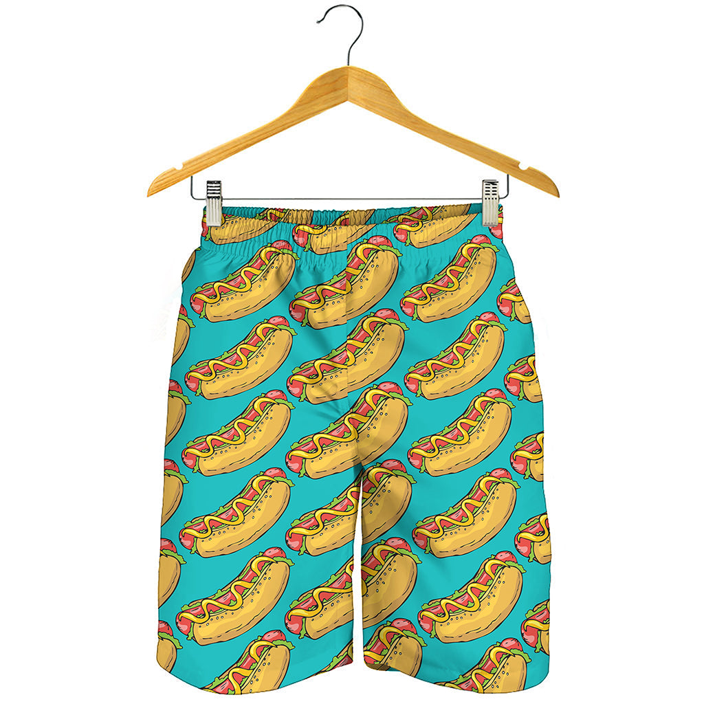 Drawing Hot Dog Pattern Print Men's Shorts