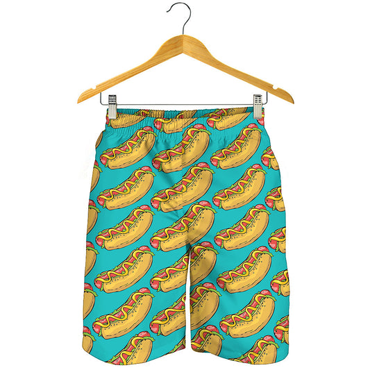 Drawing Hot Dog Pattern Print Men's Shorts