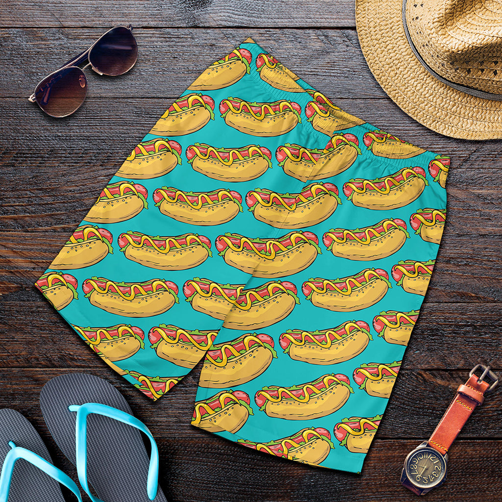 Drawing Hot Dog Pattern Print Men's Shorts