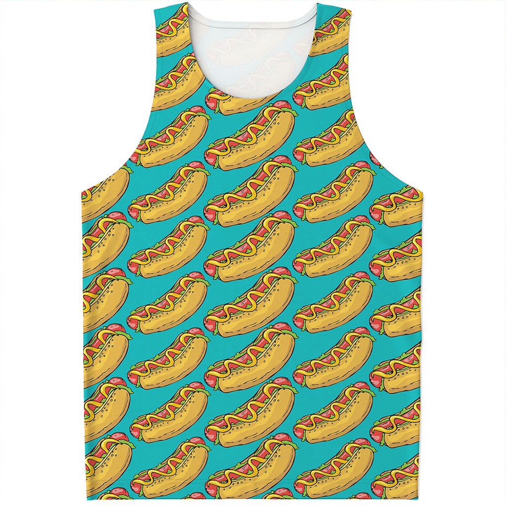 Drawing Hot Dog Pattern Print Men's Tank Top