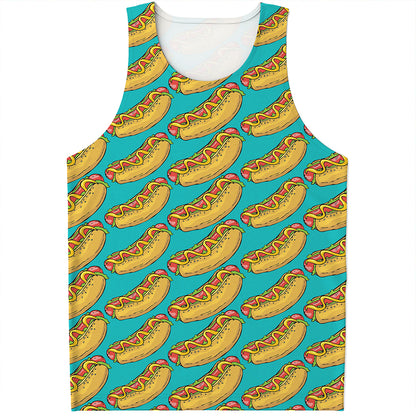 Drawing Hot Dog Pattern Print Men's Tank Top