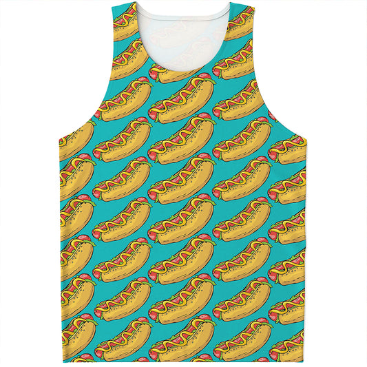 Drawing Hot Dog Pattern Print Men's Tank Top