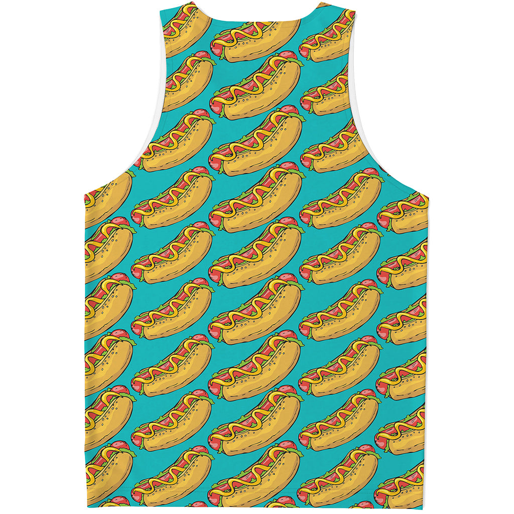 Drawing Hot Dog Pattern Print Men's Tank Top