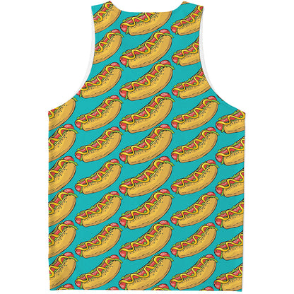 Drawing Hot Dog Pattern Print Men's Tank Top