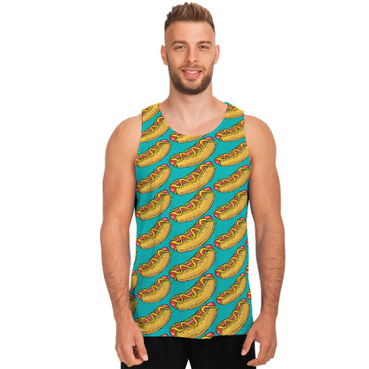 Drawing Hot Dog Pattern Print Men's Tank Top