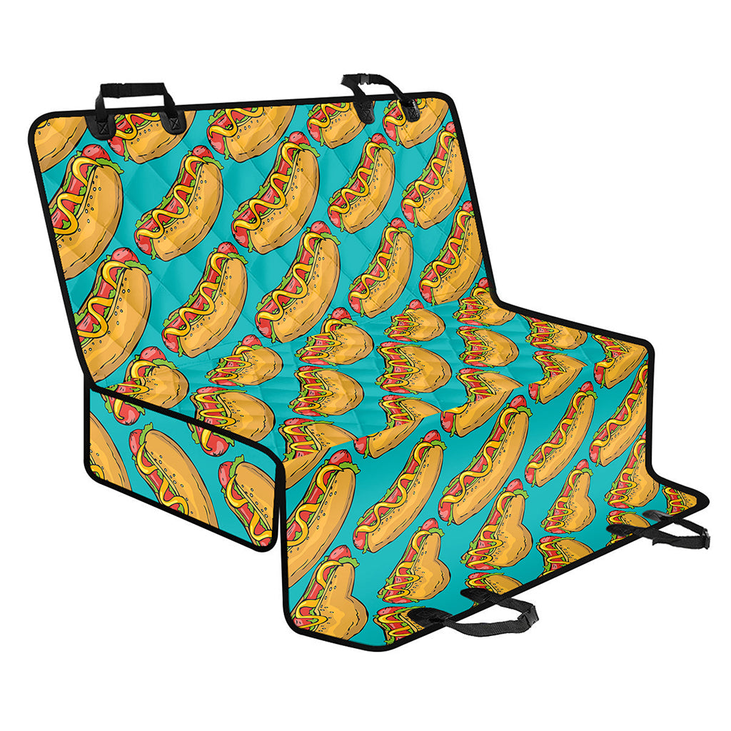 Drawing Hot Dog Pattern Print Pet Car Back Seat Cover