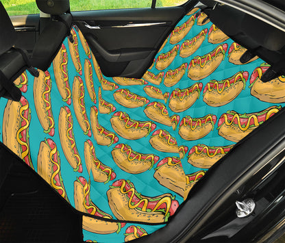 Drawing Hot Dog Pattern Print Pet Car Back Seat Cover