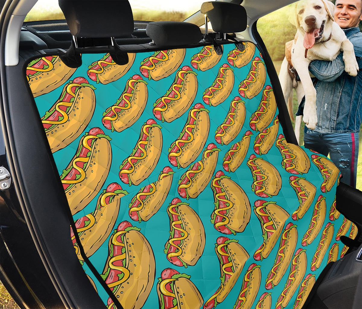 Drawing Hot Dog Pattern Print Pet Car Back Seat Cover