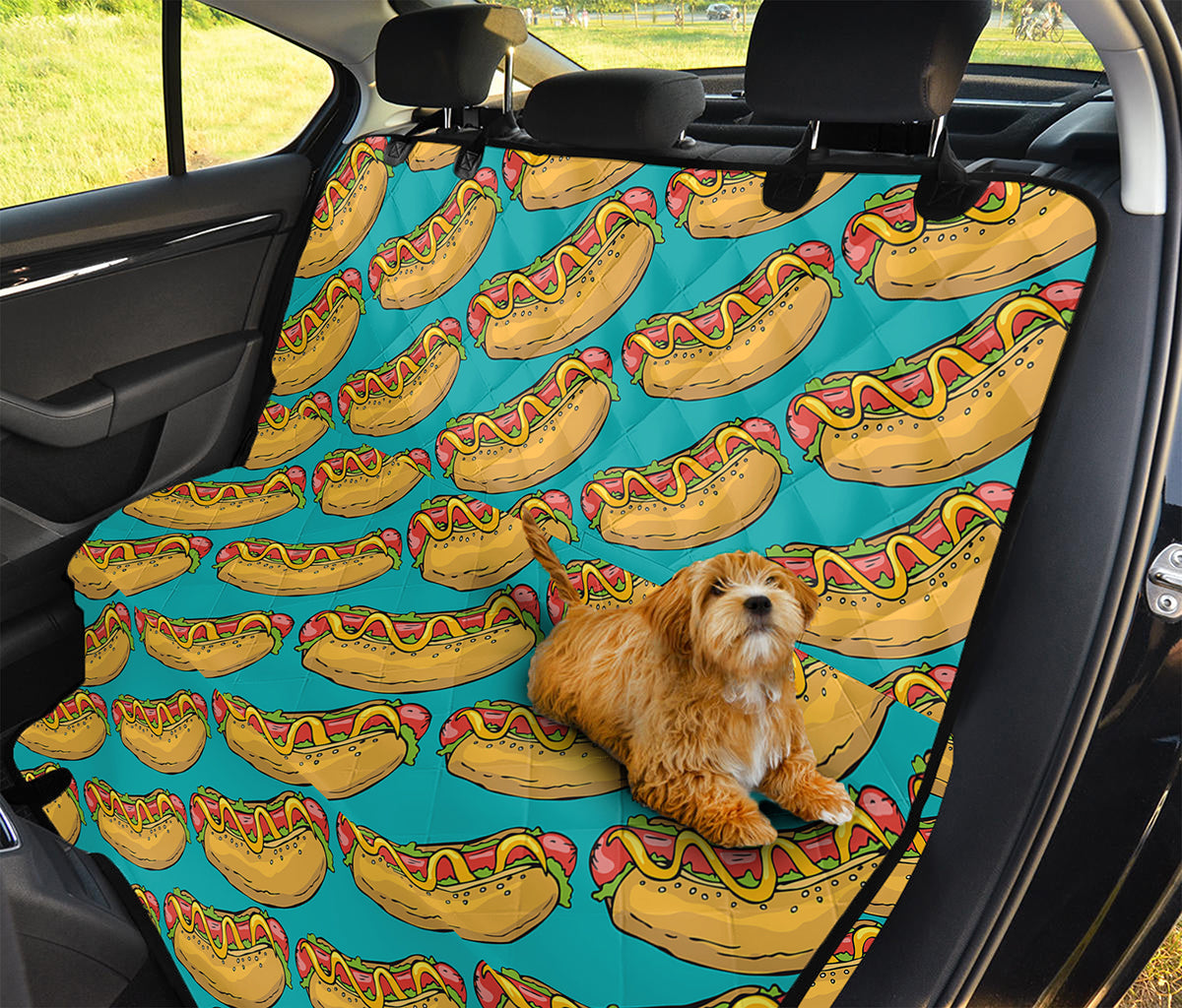 Drawing Hot Dog Pattern Print Pet Car Back Seat Cover