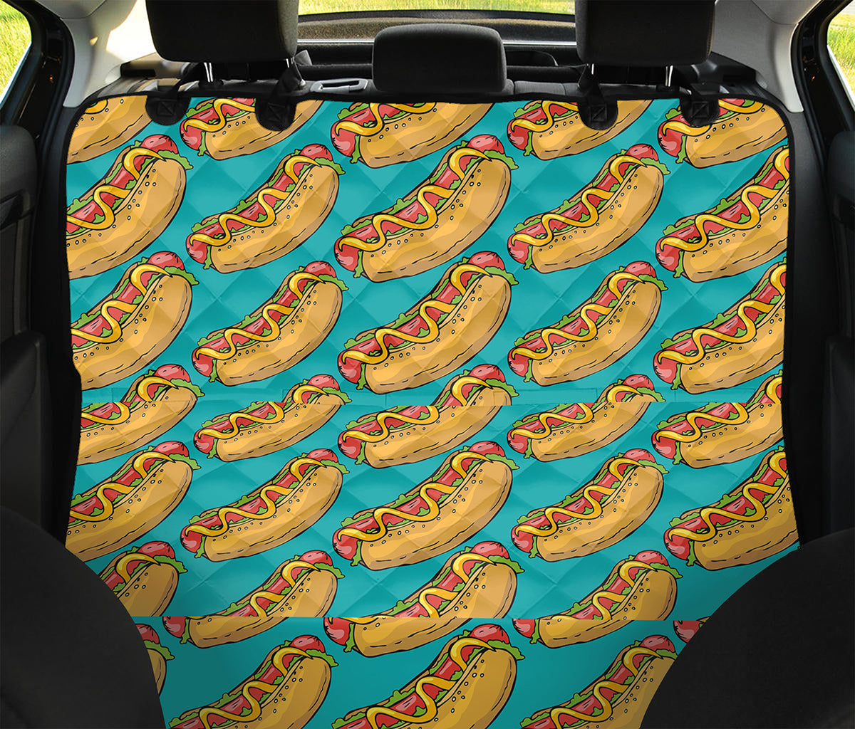 Drawing Hot Dog Pattern Print Pet Car Back Seat Cover