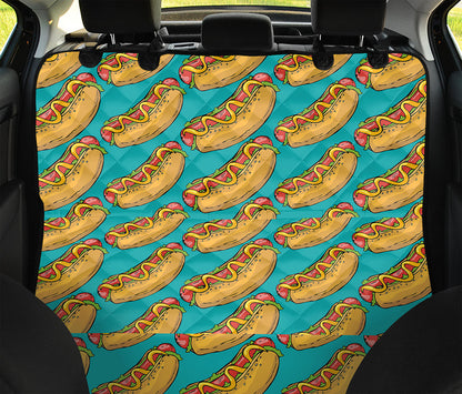 Drawing Hot Dog Pattern Print Pet Car Back Seat Cover