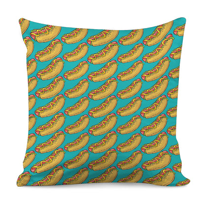 Drawing Hot Dog Pattern Print Pillow Cover
