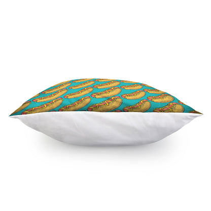 Drawing Hot Dog Pattern Print Pillow Cover