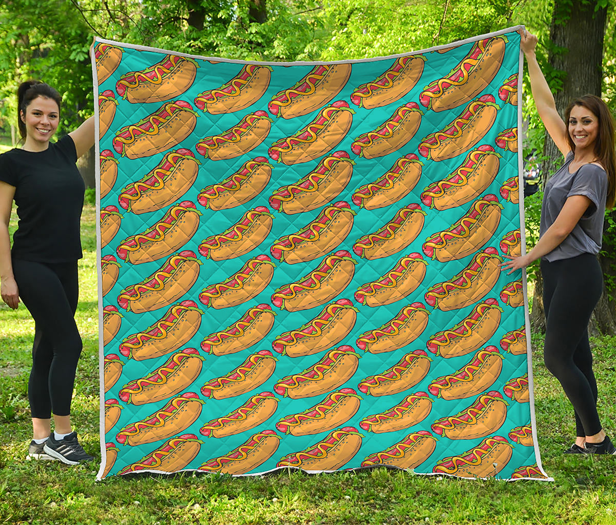 Drawing Hot Dog Pattern Print Quilt
