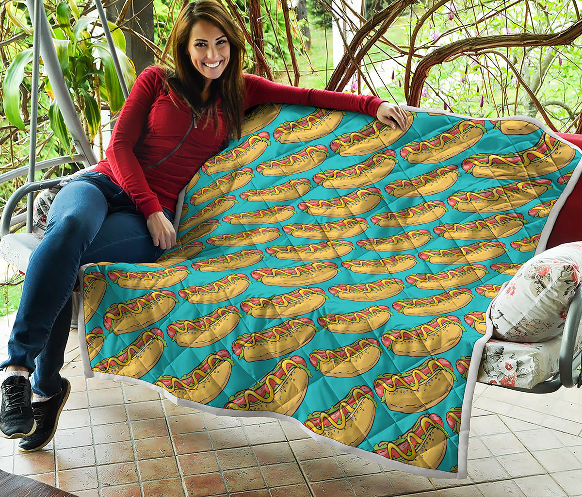 Drawing Hot Dog Pattern Print Quilt