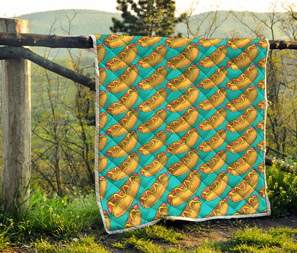 Drawing Hot Dog Pattern Print Quilt