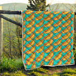 Drawing Hot Dog Pattern Print Quilt