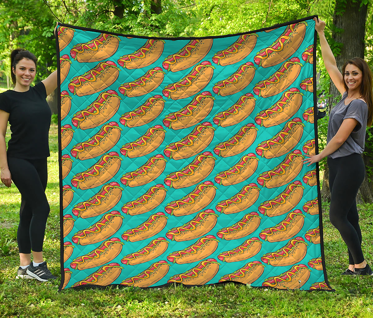 Drawing Hot Dog Pattern Print Quilt