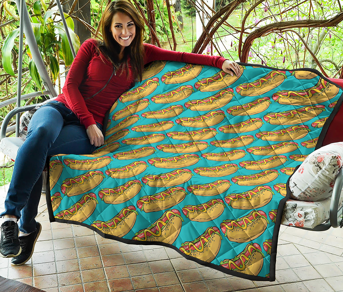 Drawing Hot Dog Pattern Print Quilt