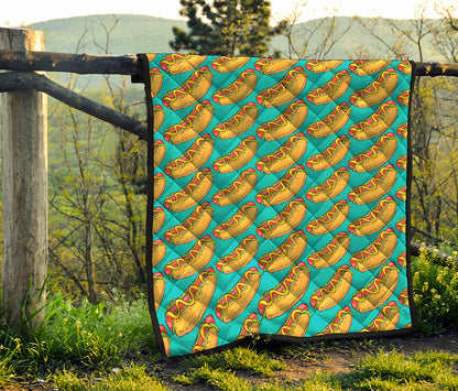 Drawing Hot Dog Pattern Print Quilt