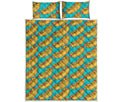 Drawing Hot Dog Pattern Print Quilt Bed Set