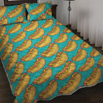 Drawing Hot Dog Pattern Print Quilt Bed Set