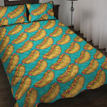 Drawing Hot Dog Pattern Print Quilt Bed Set