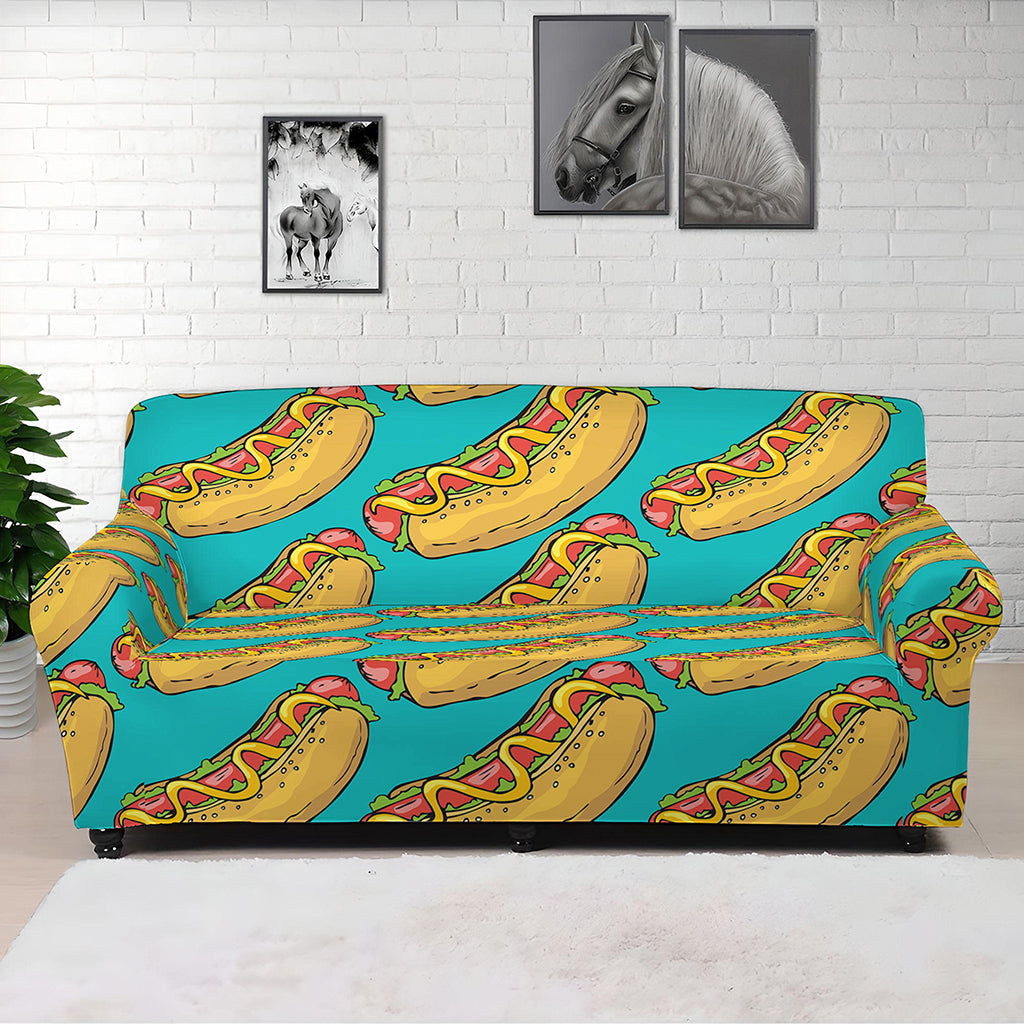 Drawing Hot Dog Pattern Print Sofa Cover