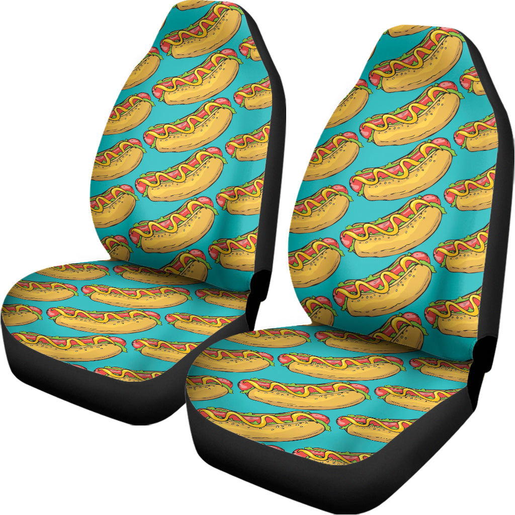 Drawing Hot Dog Pattern Print Universal Fit Car Seat Covers