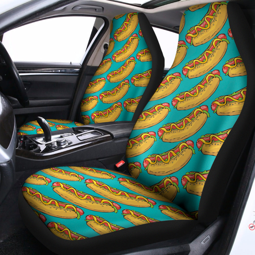Drawing Hot Dog Pattern Print Universal Fit Car Seat Covers