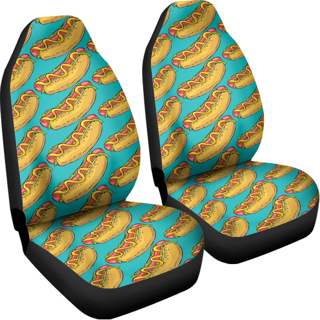 Drawing Hot Dog Pattern Print Universal Fit Car Seat Covers