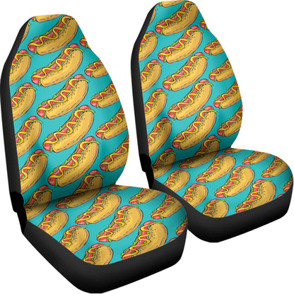 Drawing Hot Dog Pattern Print Universal Fit Car Seat Covers