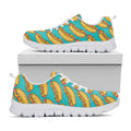 Drawing Hot Dog Pattern Print White Running Shoes