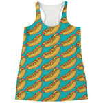 Drawing Hot Dog Pattern Print Women's Racerback Tank Top