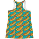 Drawing Hot Dog Pattern Print Women's Racerback Tank Top