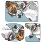 Drawing Jack Russell Terrier Print 3 Piece Bath Mat Set