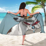 Drawing Jack Russell Terrier Print Beach Sarong Wrap